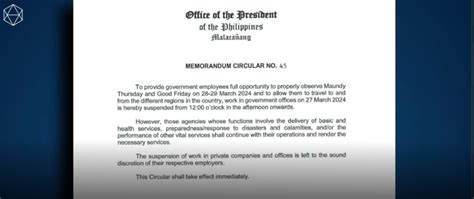 malacañang announcement today half-day